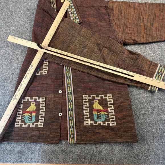 Vintage Guatemalan Handwoven Jacket Birds Embroidery‎ Boho 70s #1166 - Picture 5 of 7